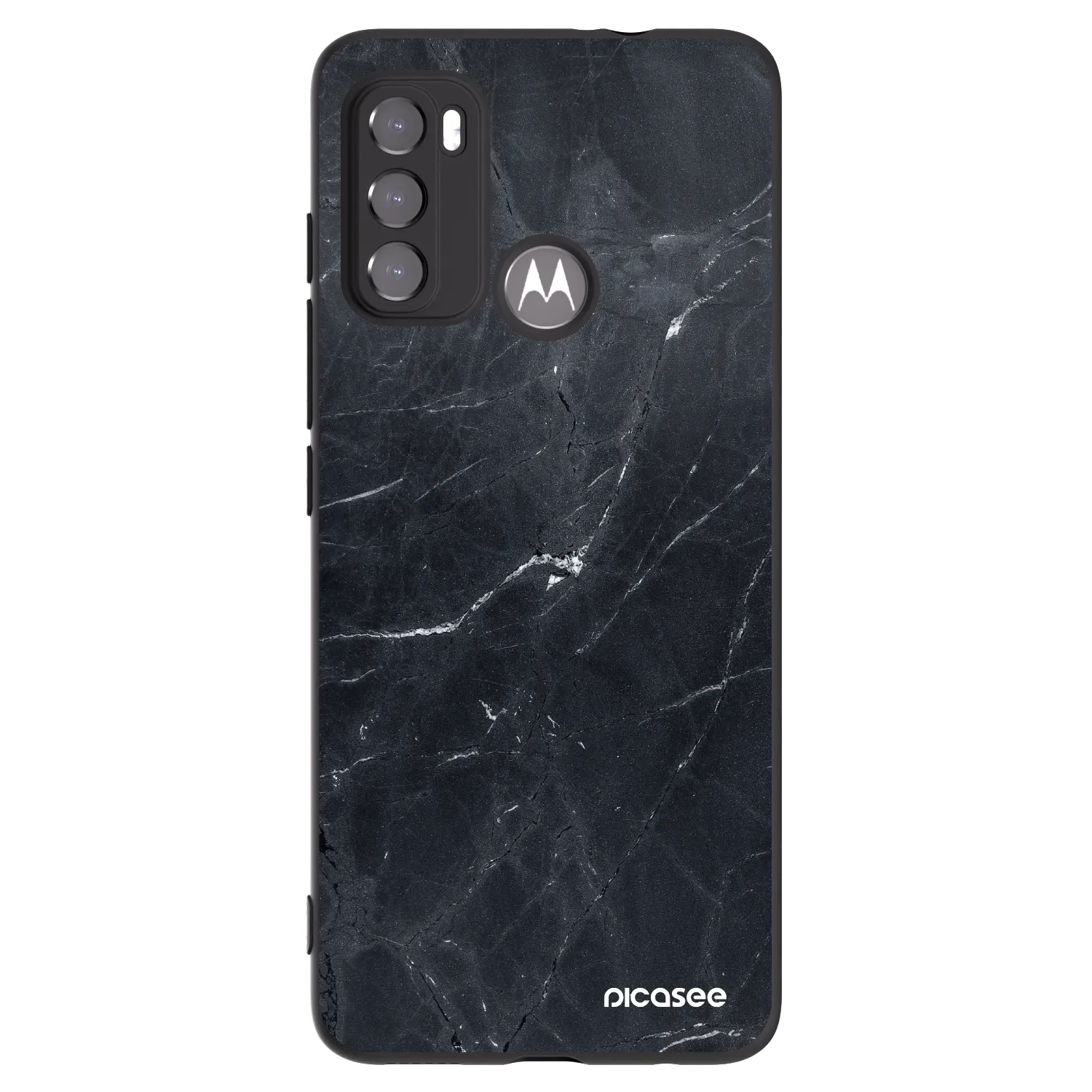 Picasee Μαύρη θήκη σιλικόνης για Motorola Edge 60 5G - Black marble