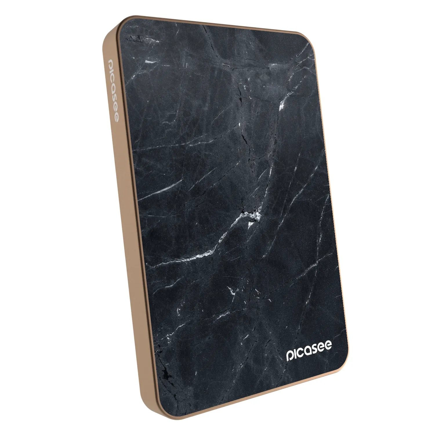 Picasee Powerbank με MagSafe 5 000 mAh Χρυσαφένιος - Black marble