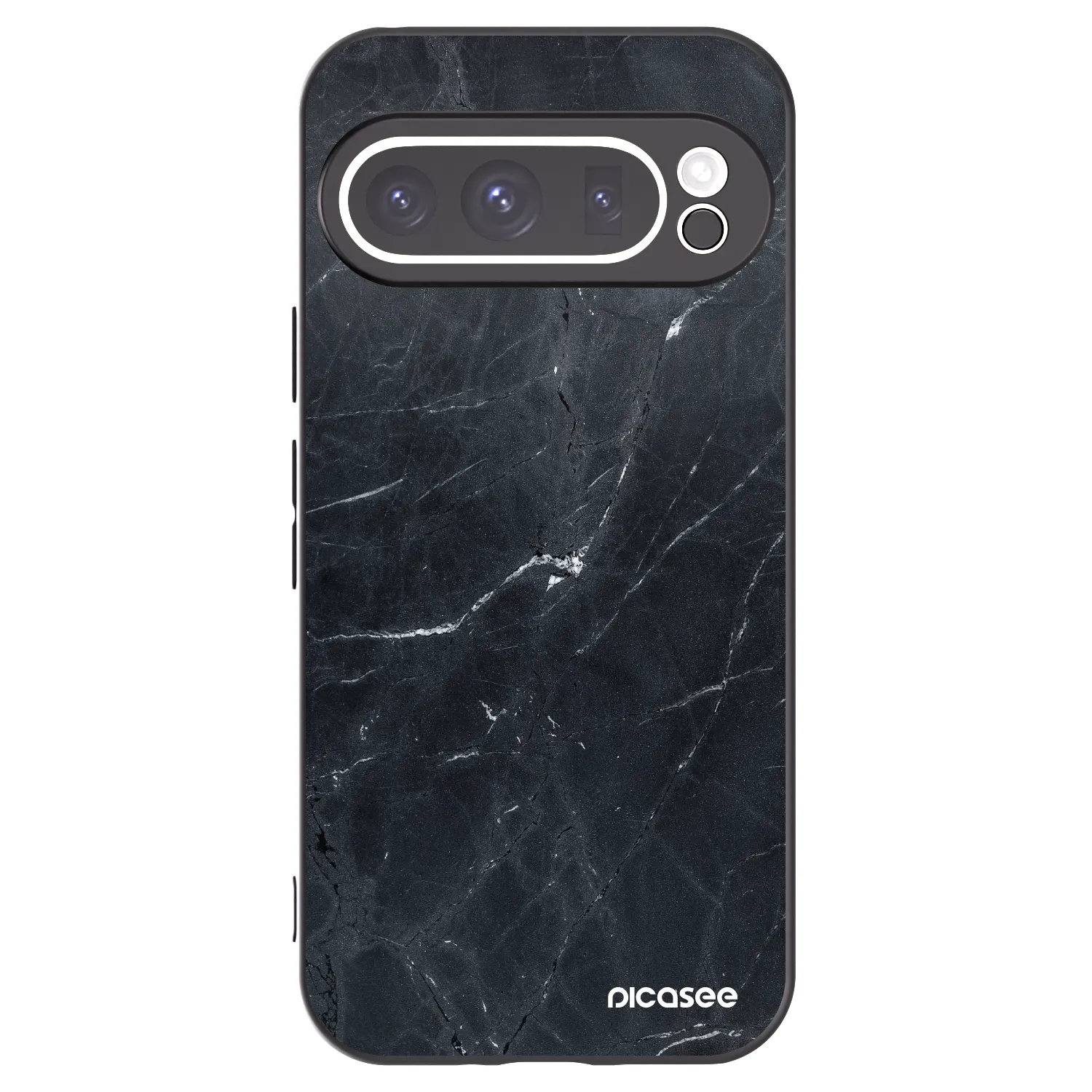 Picasee Μαύρη θήκη σιλικόνης για Google Pixel 9 Pro XL - Black marble