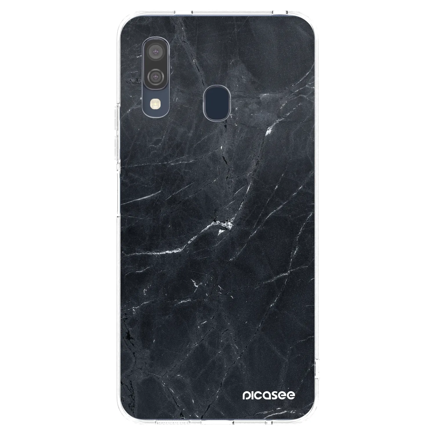 Picasee διαφανής θήκη σιλικόνης Samsung Galaxy A40 A405F - Black marble