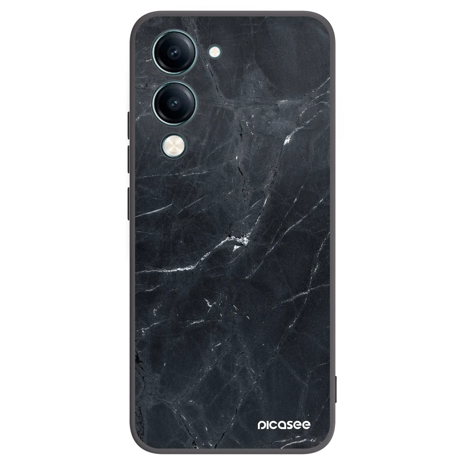 Picasee Μαύρη θήκη σιλικόνης για Vivo Y29s 5G - Black marble