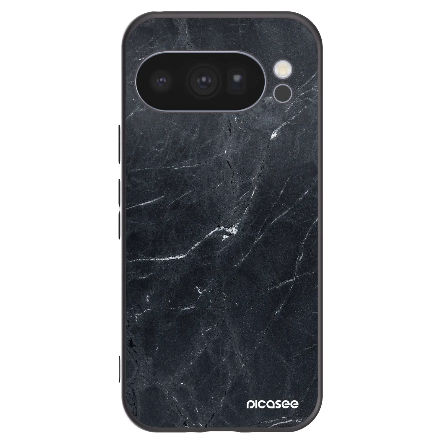 Picasee Μαύρη θήκη σιλικόνης για Google Pixel 10 Pro - Black marble