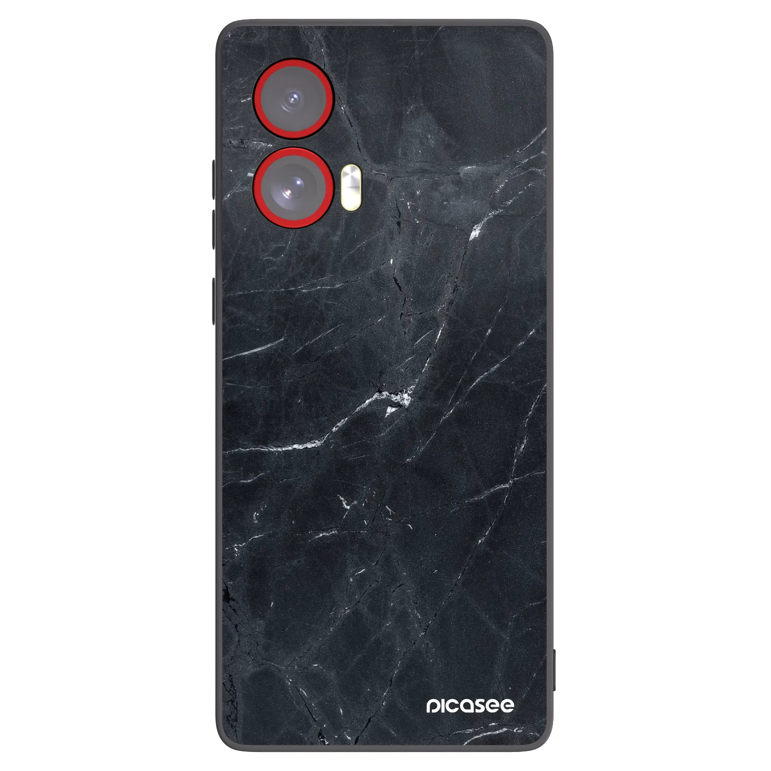 Picasee Μαύρη θήκη σιλικόνης για Motorola Edge 50 Fusion - Black marble