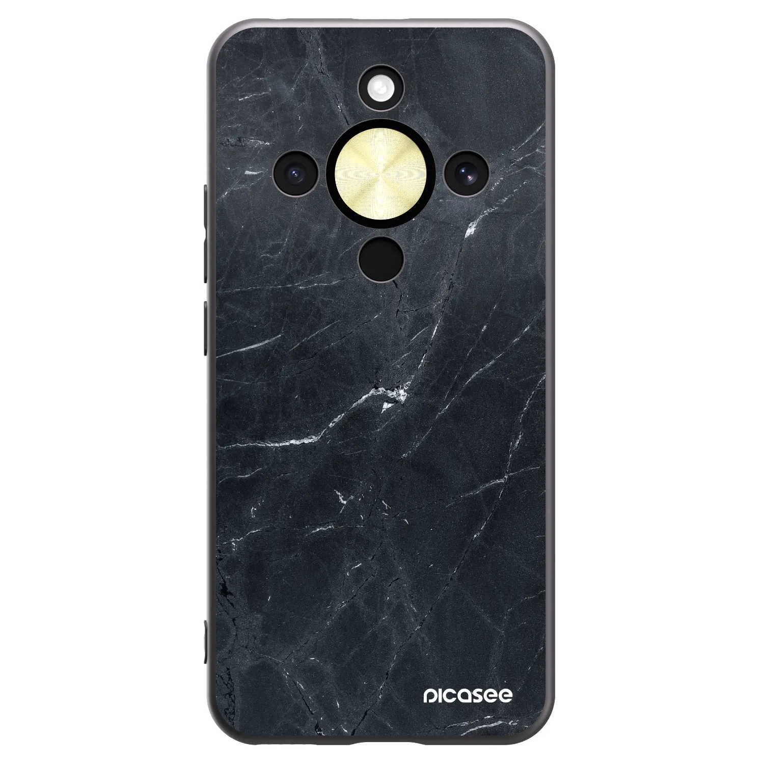 Picasee Μαύρη θήκη σιλικόνης για Honor Magic8 Lite 5G - Black marble