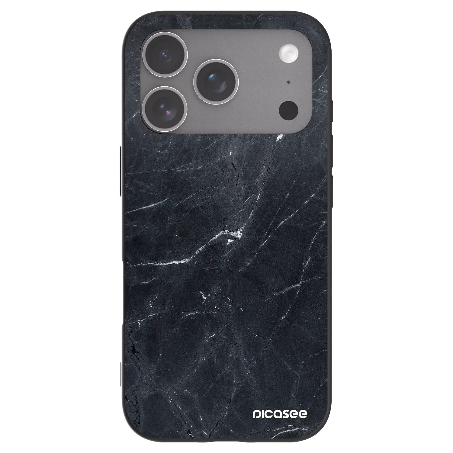 Picasee Μαύρη θήκη σιλικόνης για Apple iPhone 18 Pro - Black marble