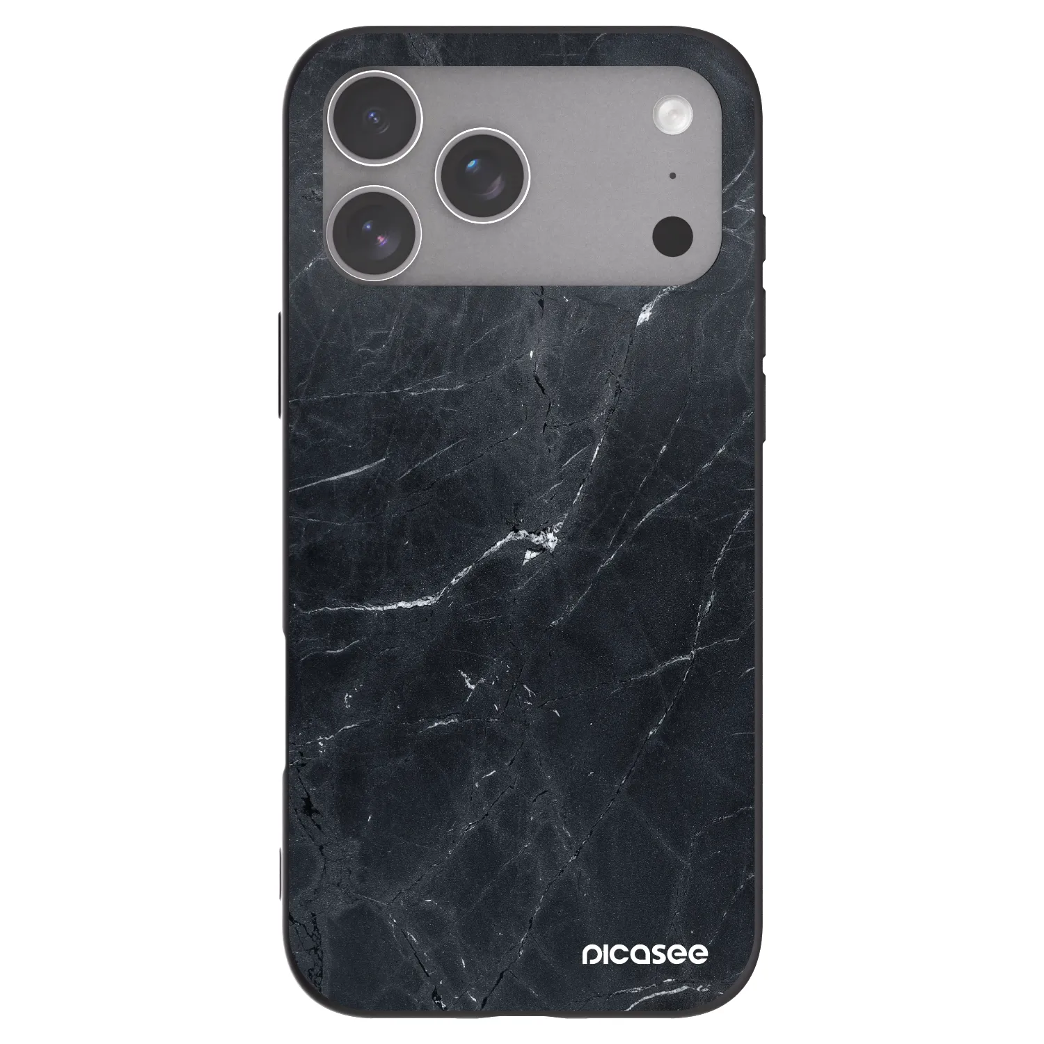 Picasee Μαύρη θήκη σιλικόνης για Apple iPhone 18 Pro Max - Black marble
