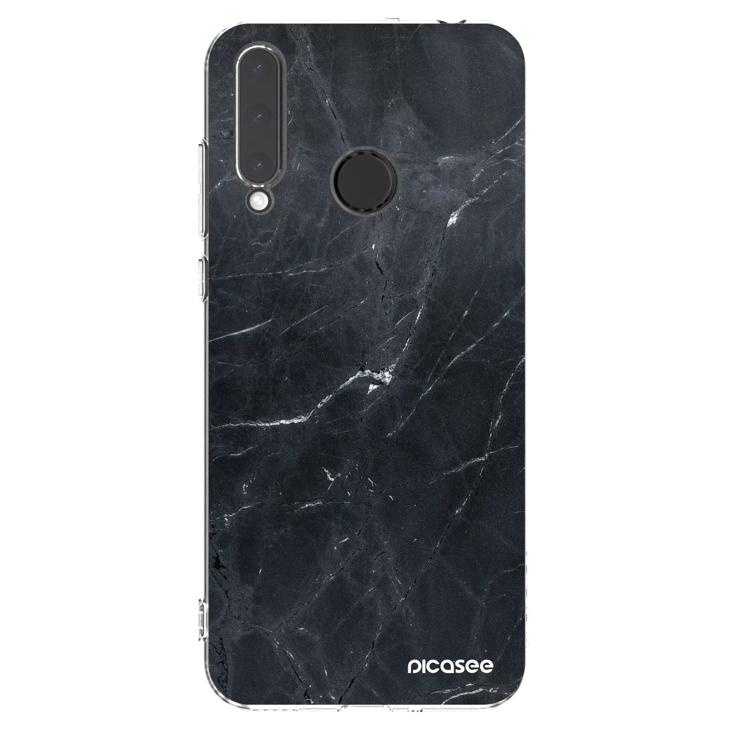 Picasee διαφανής θήκη σιλικόνης Honor 20 Lite - Black marble