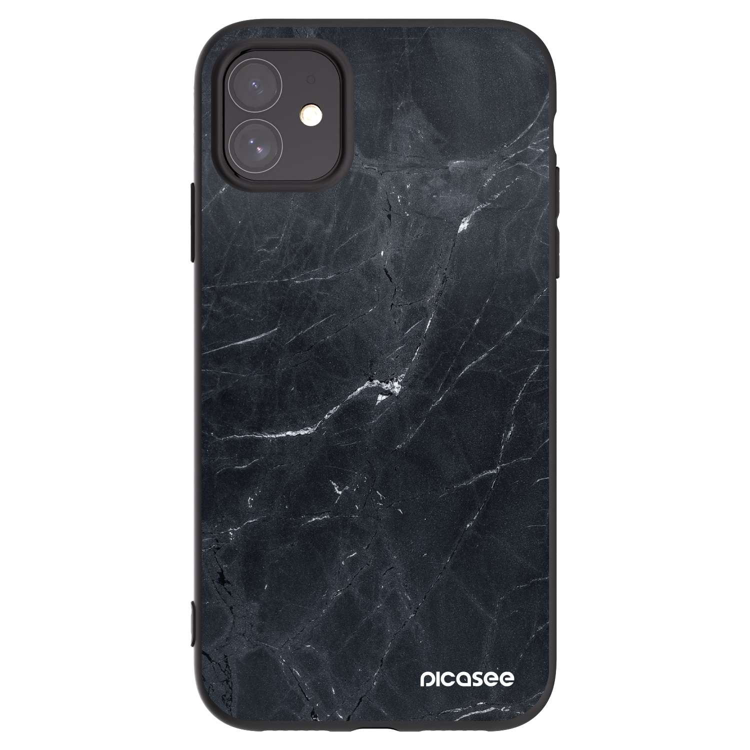 Picasee Μαύρη θήκη σιλικόνης για Apple iPhone 11 - Black marble
