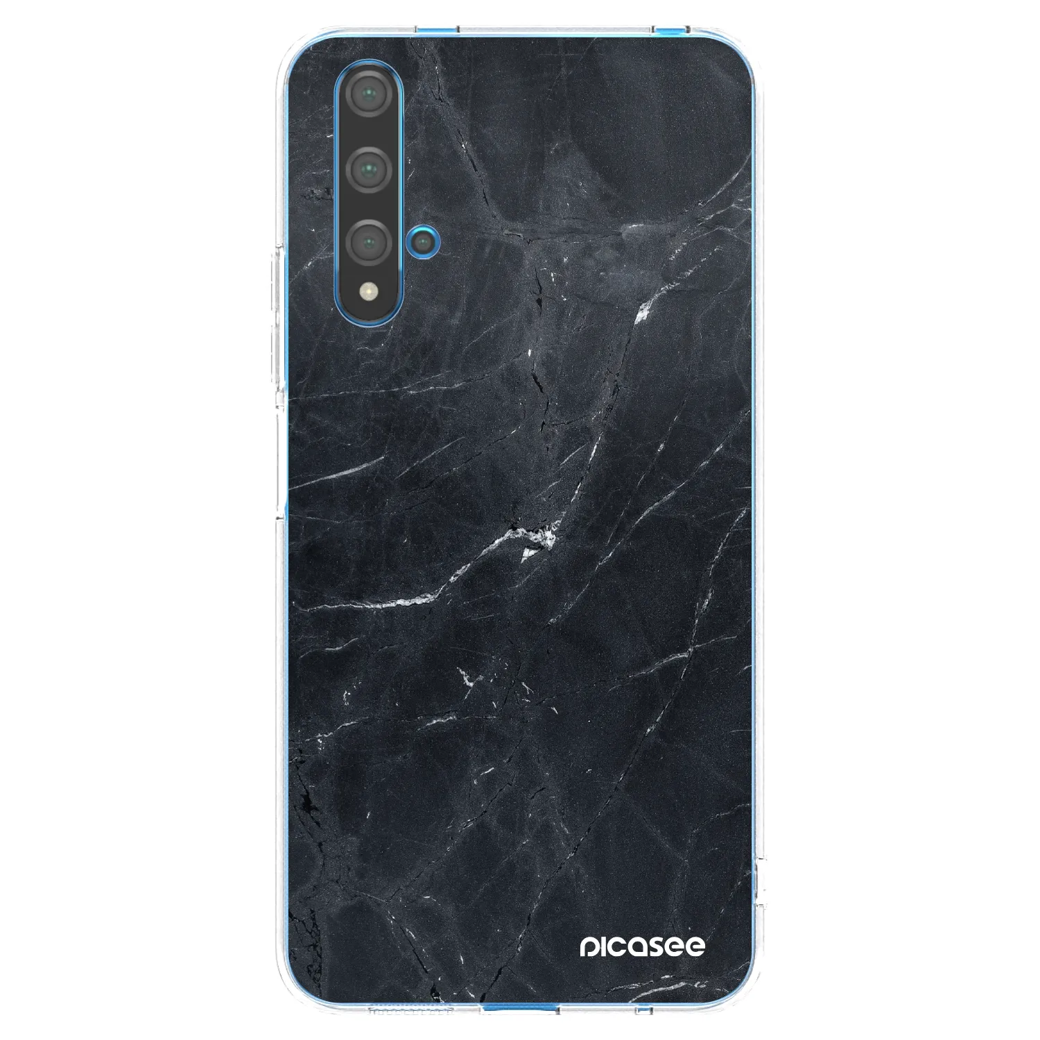 Picasee διαφανής θήκη σιλικόνης Huawei Nova 5T - Black marble