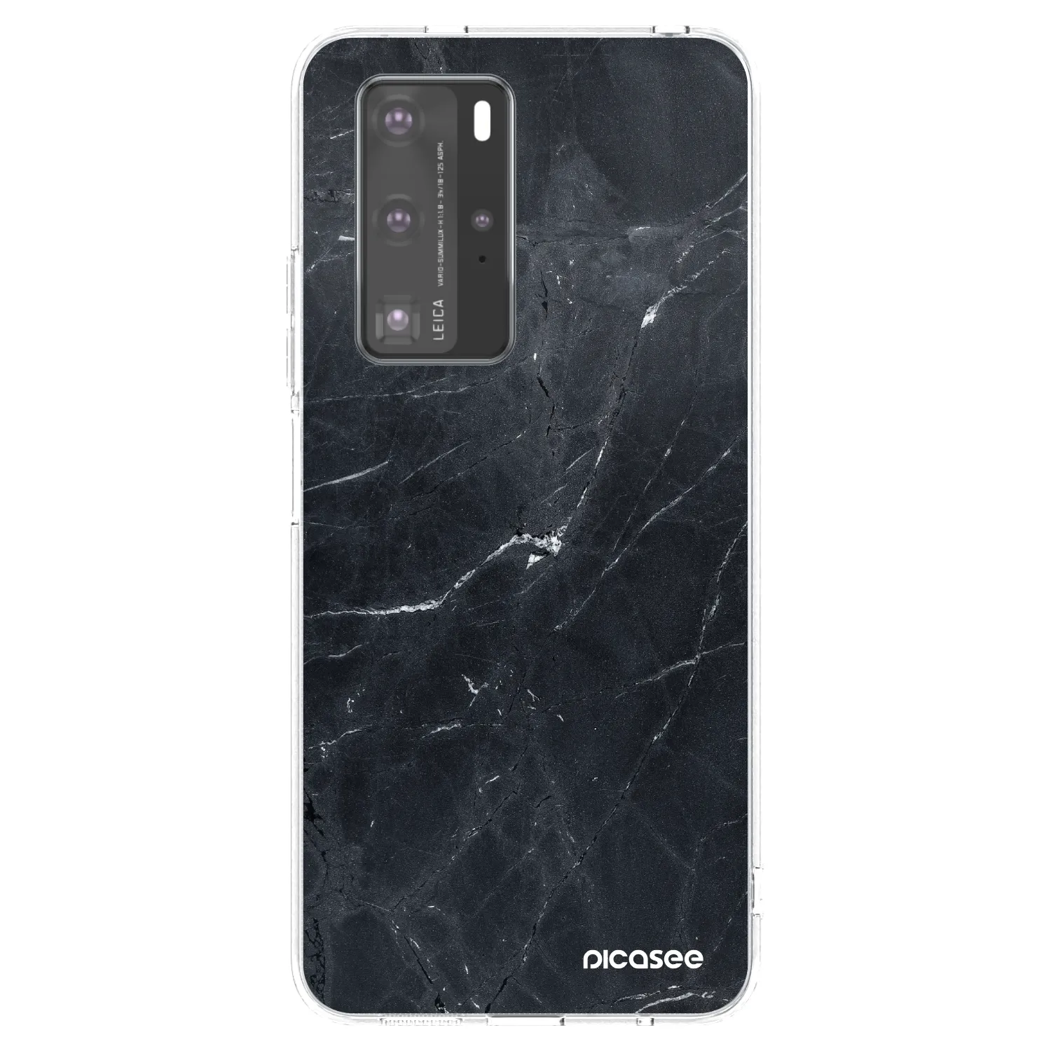 Picasee διαφανής θήκη σιλικόνης Huawei P40 Pro - Black marble