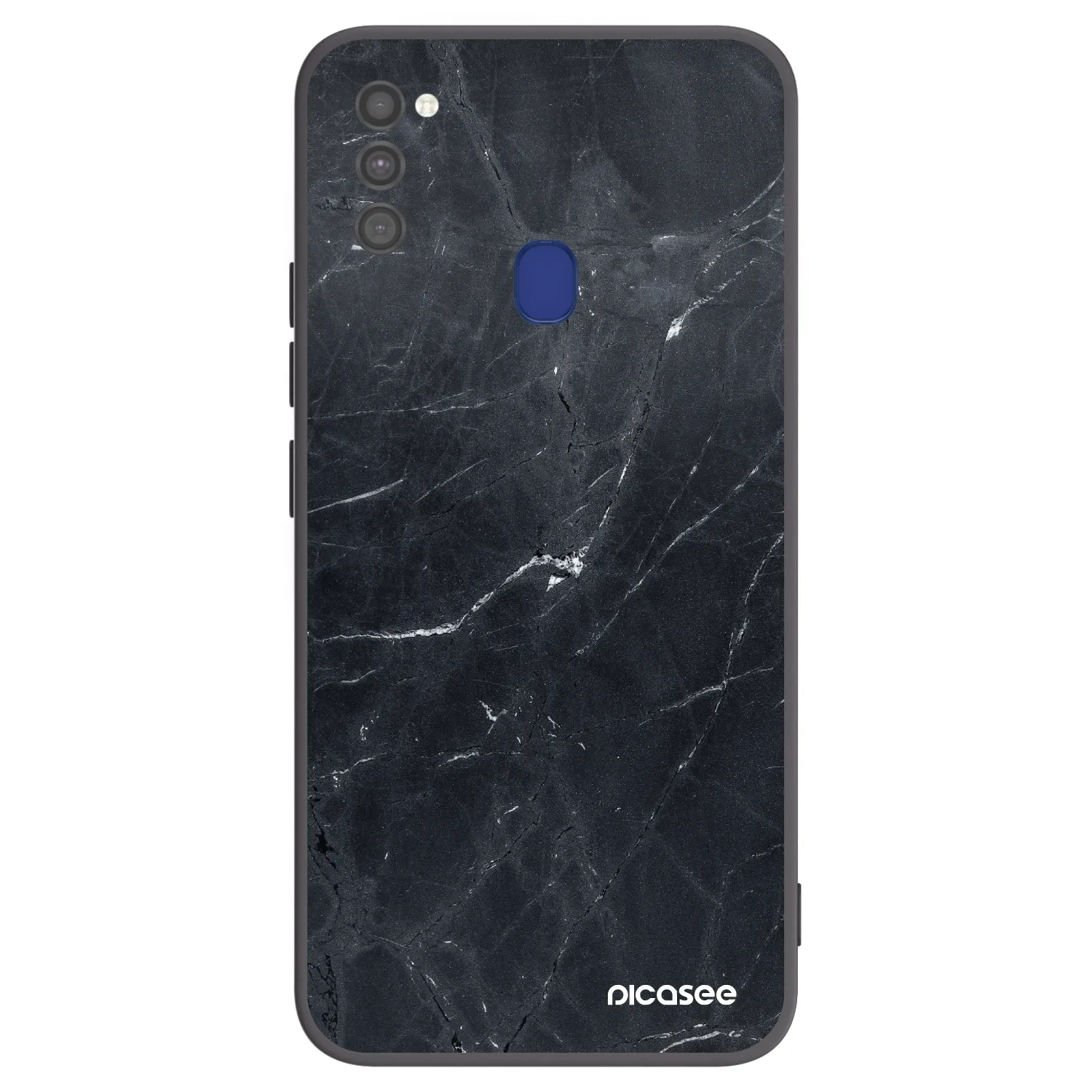Picasee Μαύρη θήκη σιλικόνης για Samsung Galaxy M21 M215F - Black marble