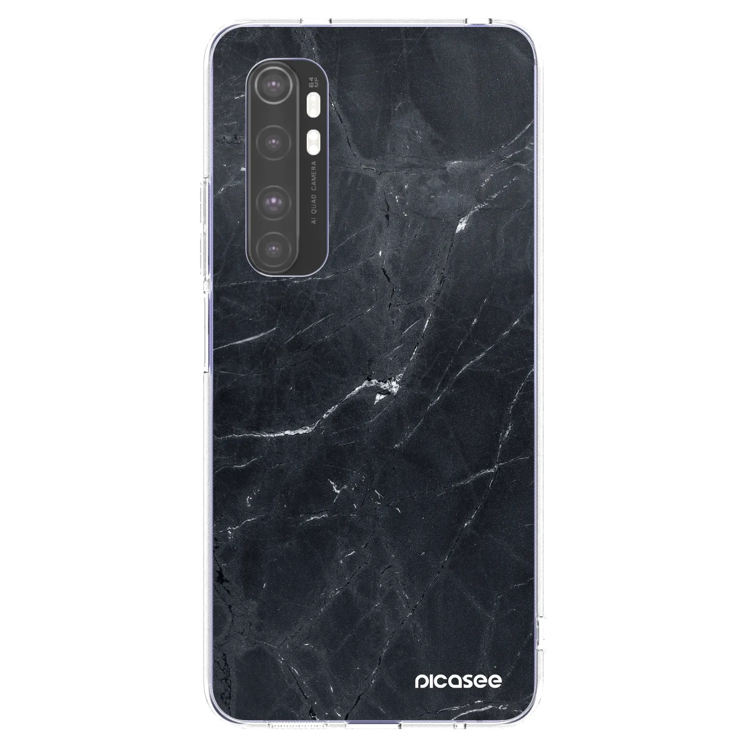 Picasee διαφανής θήκη σιλικόνης Xiaomi Mi Note 10 Lite - Black marble