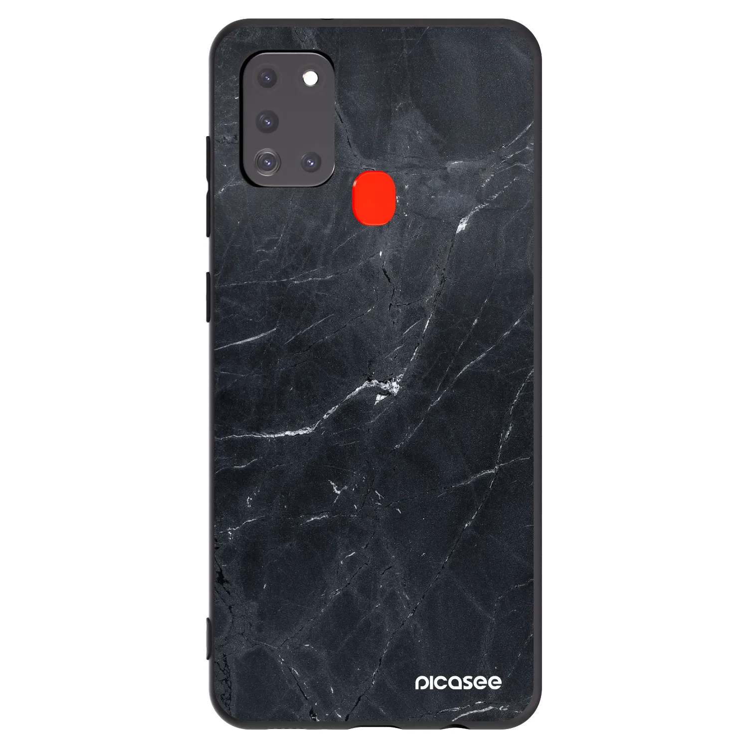 Picasee Μαύρη θήκη σιλικόνης για Samsung Galaxy A21s - Black marble