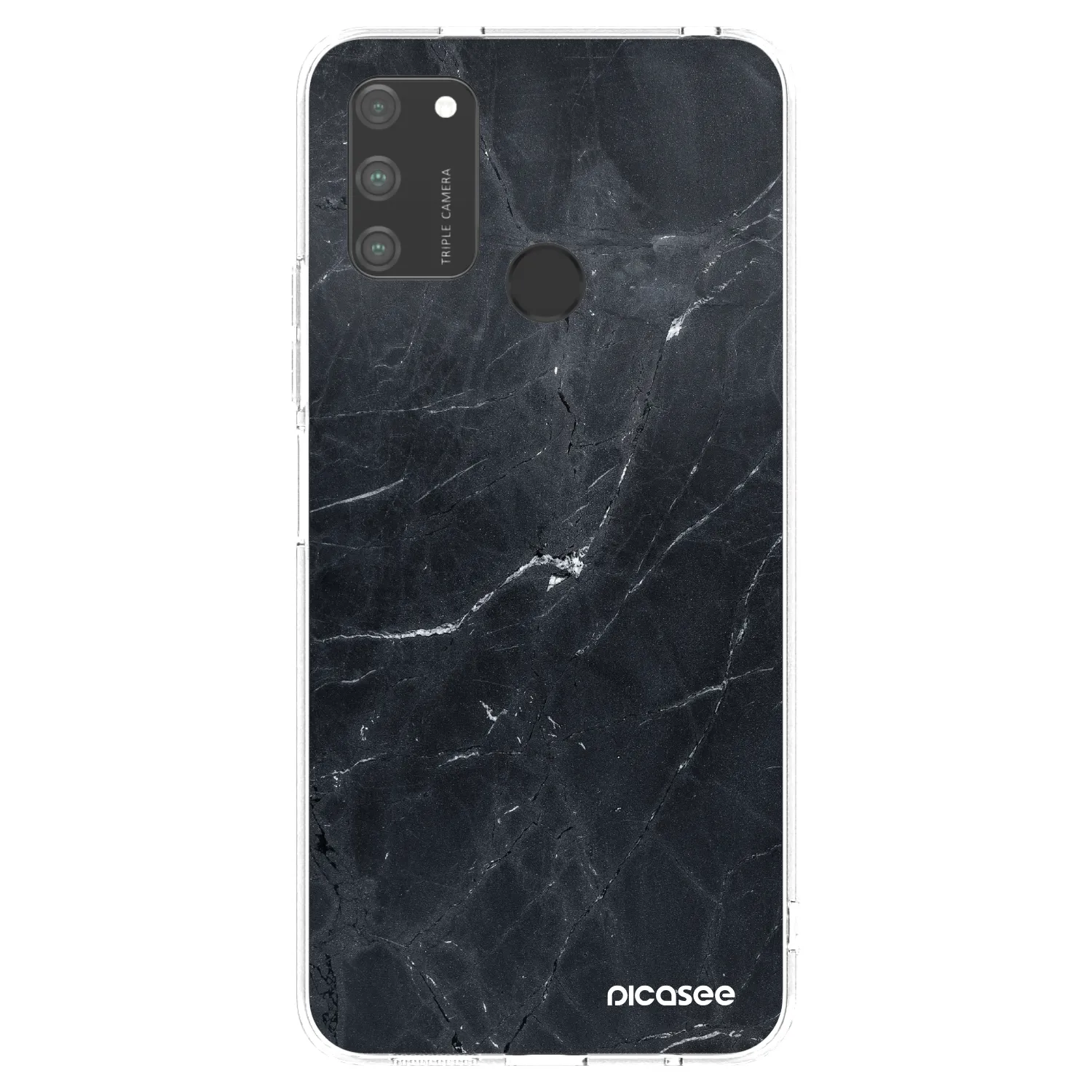 Picasee διαφανής θήκη σιλικόνης Honor 9A - Black marble
