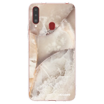 Picasee διαφανής θήκη σιλικόνης Samsung Galaxy A20s - Cream marble
