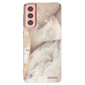 Picasee διαφανής θήκη σιλικόνης Samsung Galaxy S21 5G G991B - Cream marble