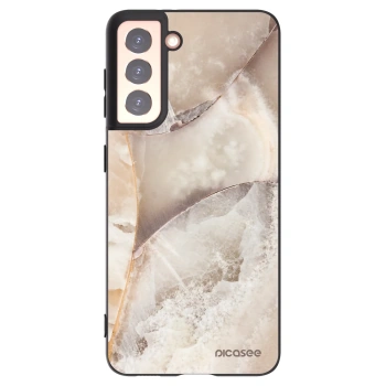 Picasee Μαύρη θήκη σιλικόνης για Samsung Galaxy S21 5G G991B - Cream marble
