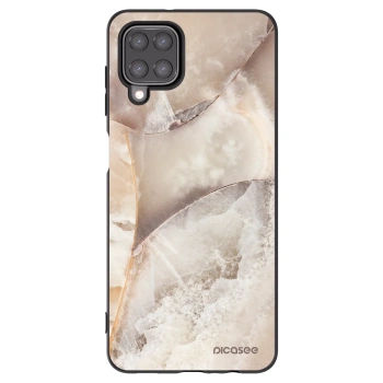 Picasee Μαύρη θήκη σιλικόνης για Samsung Galaxy A12 A125F - Cream marble