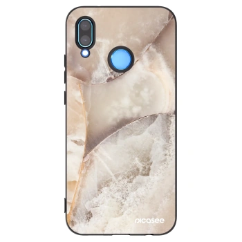 Picasee Μαύρη θήκη σιλικόνης για Huawei P20 Lite - Cream marble