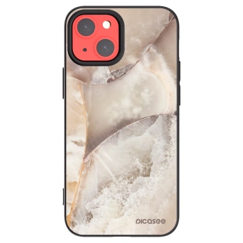 Picasee Μαύρη θήκη σιλικόνης για Apple iPhone 13 mini - Cream marble