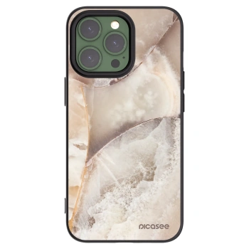 Picasee Μαύρη θήκη σιλικόνης για Apple iPhone 13 Pro - Cream marble