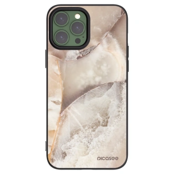 Picasee Μαύρη θήκη σιλικόνης για Apple iPhone 13 Pro Max - Cream marble