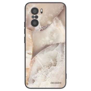 Picasee Μαύρη θήκη σιλικόνης για Xiaomi Poco F3 - Cream marble