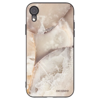 Picasee Μαύρη θήκη σιλικόνης για Apple iPhone XR - Cream marble