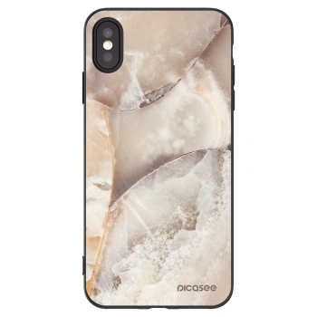 Picasee Μαύρη θήκη σιλικόνης για Apple iPhone XS Max - Cream marble
