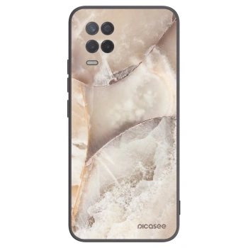 Picasee Μαύρη θήκη σιλικόνης για Realme 8 5G - Cream marble