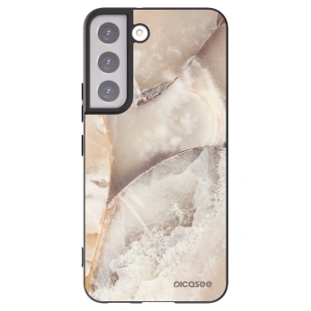 Picasee Μαύρη θήκη σιλικόνης για Samsung Galaxy S22 5G - Cream marble