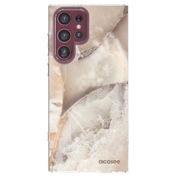 Picasee διαφανής θήκη σιλικόνης Samsung Galaxy S22 Ultra 5G - Cream marble