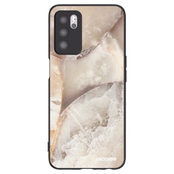 Picasee Μαύρη θήκη σιλικόνης για OPPO A16s - Cream marble