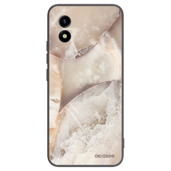 Picasee Μαύρη θήκη σιλικόνης για Vivo Y01 - Cream marble
