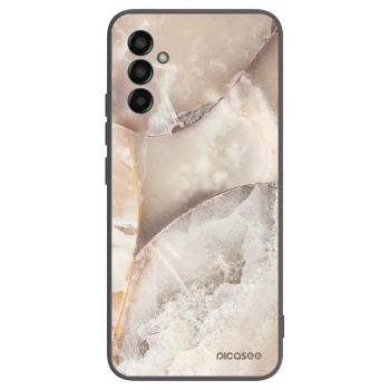 Picasee Μαύρη θήκη σιλικόνης για Samsung Galaxy M13 M135F - Cream marble