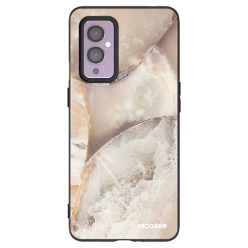 Picasee Μαύρη θήκη σιλικόνης για OnePlus 9 - Cream marble