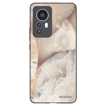 Picasee Μαύρη θήκη σιλικόνης για Xiaomi 12T - Cream marble