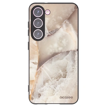 Picasee Μαύρη θήκη σιλικόνης για Samsung Galaxy S23 5G - Cream marble
