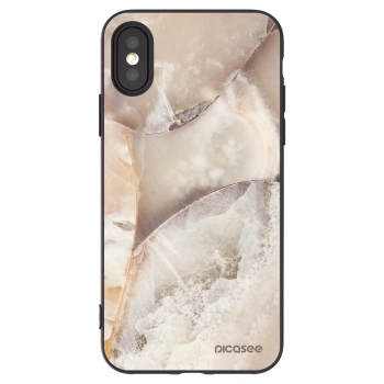 Picasee Μαύρη θήκη σιλικόνης για Apple iPhone X/XS - Cream marble