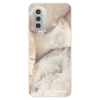 Picasee διαφανής θήκη σιλικόνης Motorola Moto G51 - Cream marble