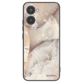 Picasee Μαύρη θήκη σιλικόνης για Realme 10 4G - Cream marble