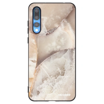 Picasee Μαύρη θήκη σιλικόνης για Huawei P20 Pro - Cream marble