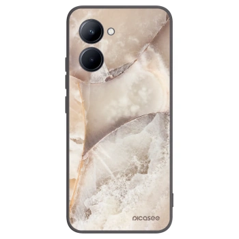 Picasee Μαύρη θήκη σιλικόνης για Realme C33 (2023) - Cream marble