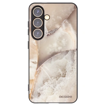 Picasee Μαύρη θήκη σιλικόνης για Samsung Galaxy S24 S921B 5G - Cream marble