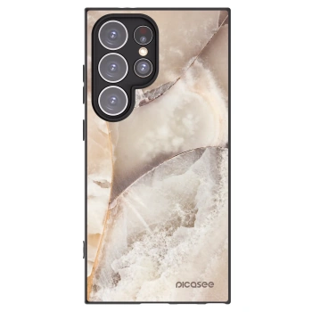 Picasee Μαύρη θήκη σιλικόνης για Samsung Galaxy S24 Ultra S928B 5G - Cream marble