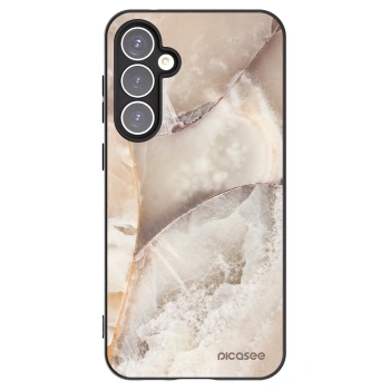 Picasee Μαύρη θήκη σιλικόνης για Samsung Galaxy S23 FE S711B - Cream marble