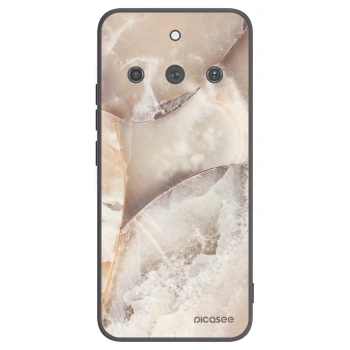 Picasee Μαύρη θήκη σιλικόνης για Realme 11 Pro+ - Cream marble