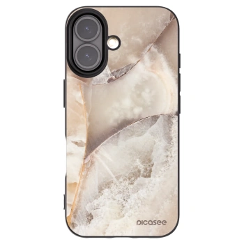 Picasee Μαύρη θήκη σιλικόνης για Apple iPhone 16 - Cream marble