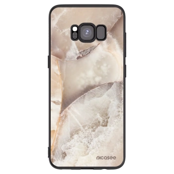 Picasee Μαύρη θήκη σιλικόνης για Samsung Galaxy S8 G950F - Cream marble
