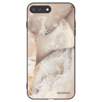 Picasee Μαύρη θήκη σιλικόνης για Apple iPhone 8 Plus - Cream marble